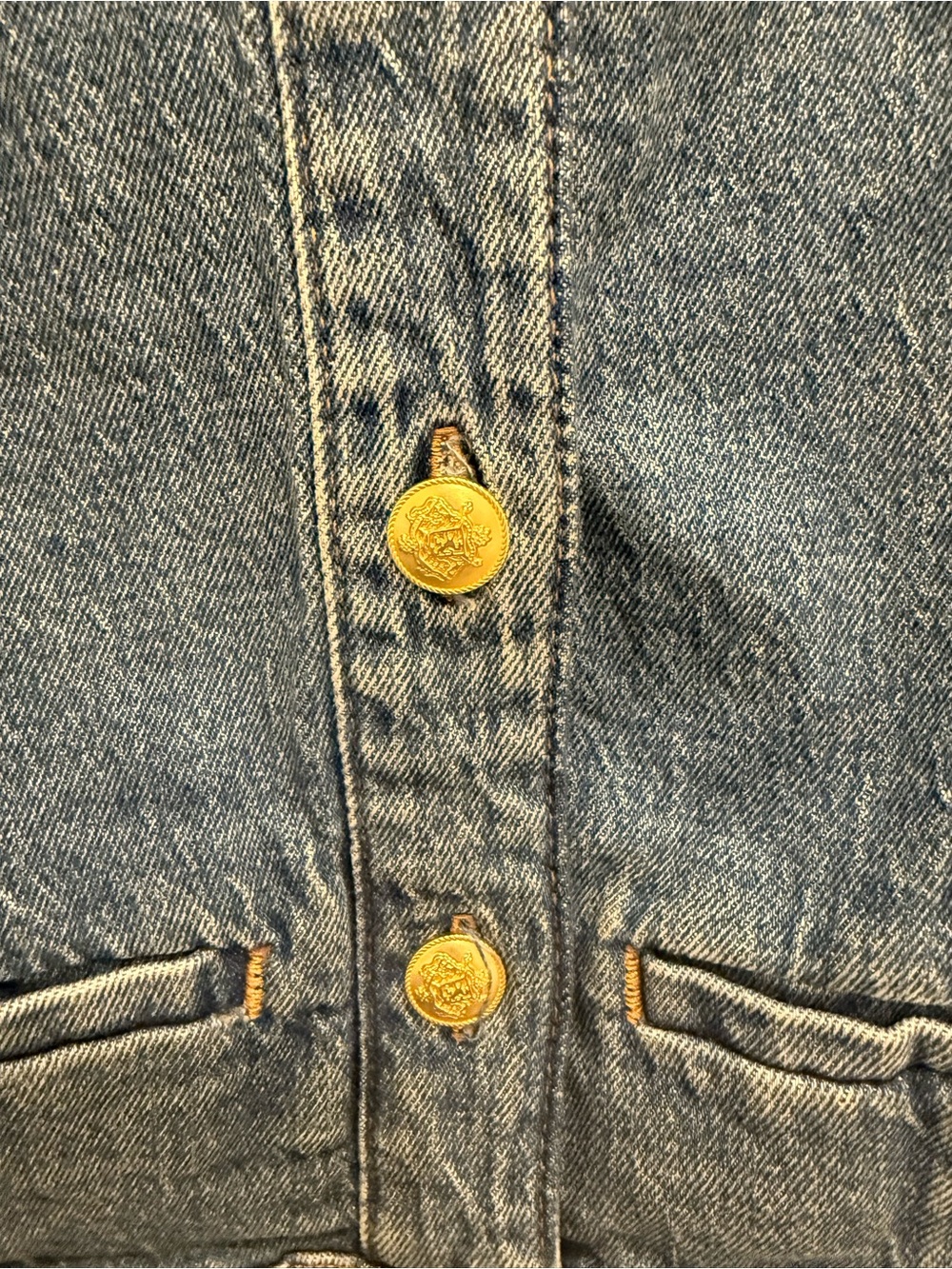 J. Crew Louisa Denim Lady Jacket with Gold Buttons - Picture 4 of 8